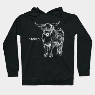 Stoked Cow Dark Background Hoodie